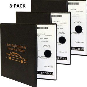 Auto Registration Insurance & ID Card Holder Document Organizer Bundle Of 3-PACK